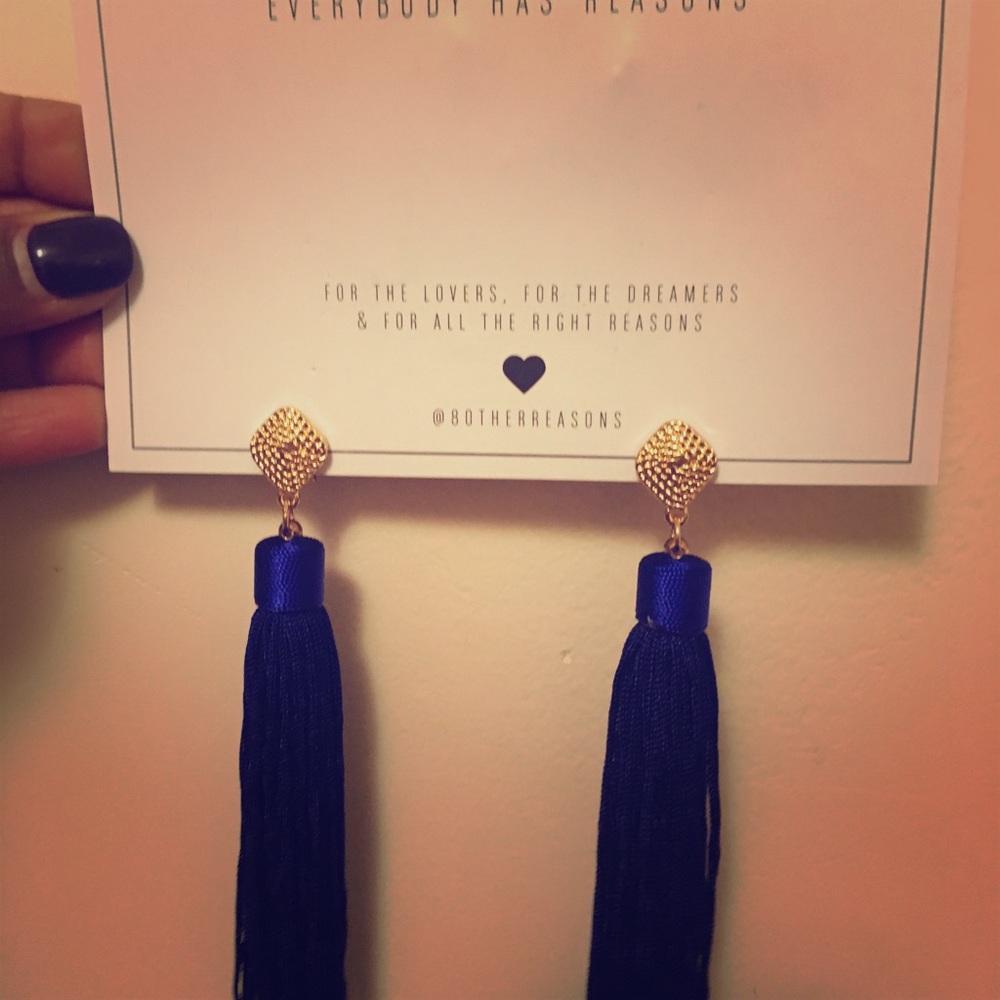 Royal blue Tassels earrings!